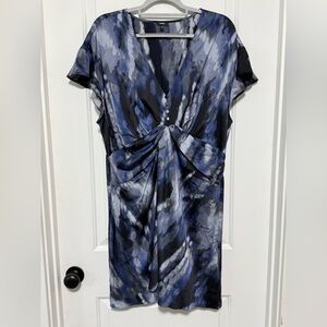 Express Blue and Gray Tie-Dye Mini Dress